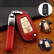 Leather Car Flip Key Fob Case