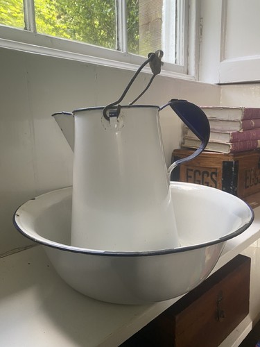 Vintage large enamel wash - enamel,