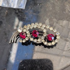 Vintage diamanté faux ruby