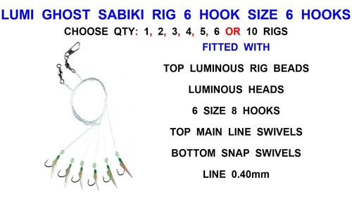 Lumi ghost sabiki rig - 6, hook