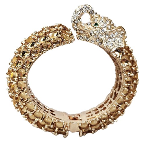 Gold single elephant head - gold,