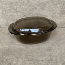 Large Smoked Glass Casserole