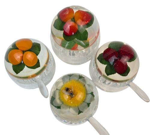 Lucite preserve pots with - with, lid
