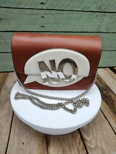Zara TRF Tan Cross Body Bag, Silver Chain Strap And Chrome NO In A Cream Bubble