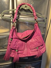 SHANGHAI TANG BAG JADE SLING COLLECTION PINK WITH REAL JADE VGC POCKETS LEATHER