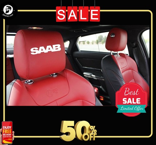 Saab text headrest leather - , car