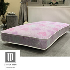 CHEAP NEW LUXURY PINK HEARTS BUDGET MATTRESS. 3ft SINGLE. Cheapest on eBay!!!