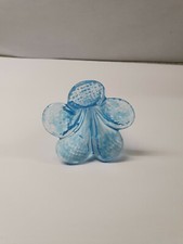 rare pretty unusual handmade Aqua Blue&Clear glass flower chandelier drop(T2100)