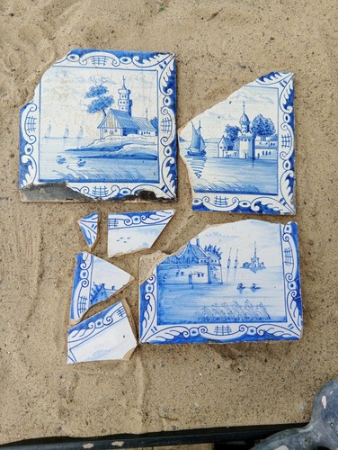 Antique dutch delft tile - antique,