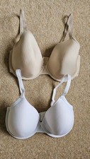 2 NEXT T-shirt Bras Holly Nude White 34DD Excellent Lightly Used Condition