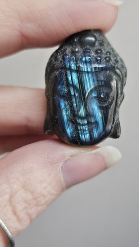Mini labradorite buddha flat - buddha,