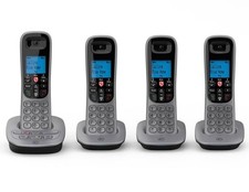 BT 7660 Cordless Phone Quad Handsets, Silver Black