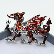 Welsh Dragon Red Enamel Lapel