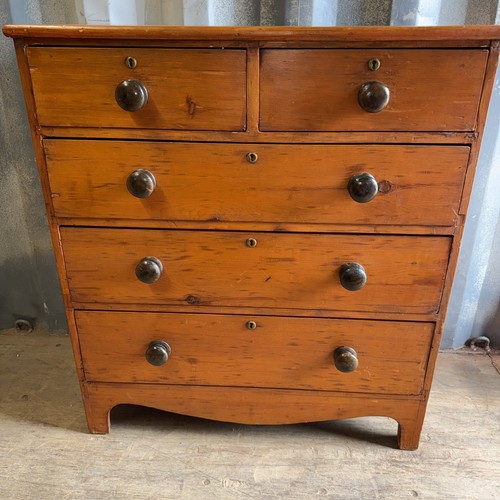 Antique pine victorian chest - pine,