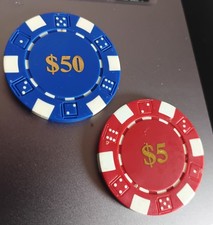 Fabulous Las Vegas Nevada Collectible Poker Chips  $5 and $50