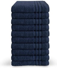 Navy Blue Thick Hand Towels 650gsm 100% Cotton Pack of 4 Hotel Quality 50 x 85cm