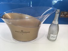 Moet & Chandon Champagne Ice Bucket Cooler Gold Acrylic