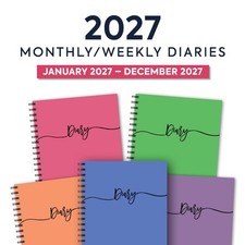 2027 Monthly/weekly A5 spiral diary with year planner UK holidays