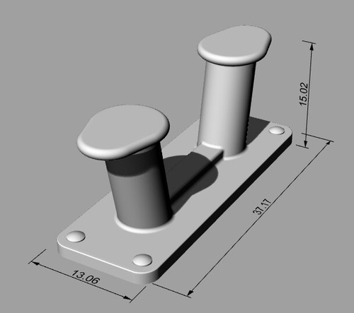 Model boat fitting stag horn - model,