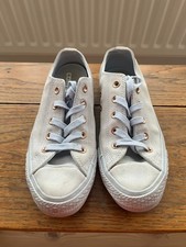 Baby Blue Suede All Star Converse – Size 4.