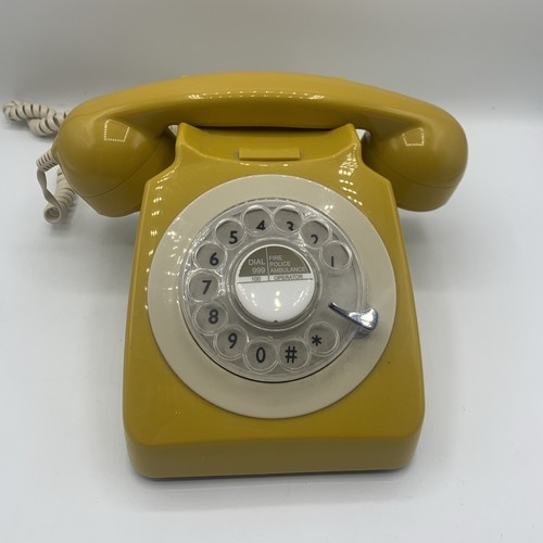 Gpo 746 rotary phone - rotary, mustard