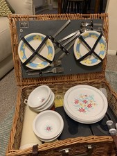 Vintage Antler Picnic Basket