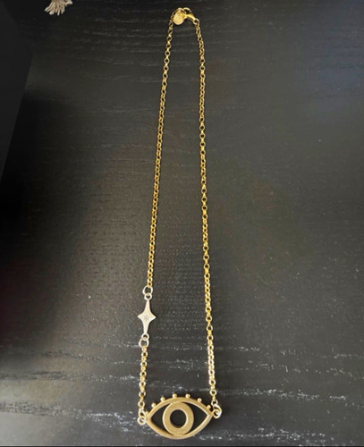 Gold cable chain necklace 45cm - gold,