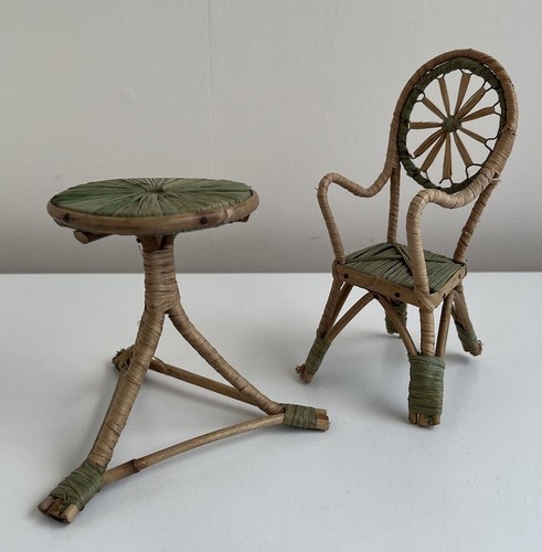 Miniature wicker dolls - miniature, garden