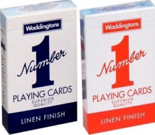 Waddingtons No.1 Classic Playing Cards Decks of Red & Blue Poker Game Brand New