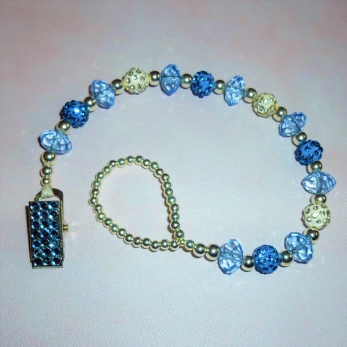 Blue white shamballa crystal - blue,