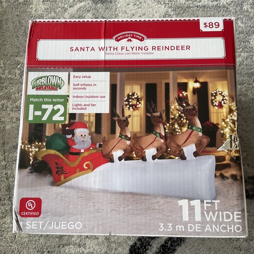 Santa sleigh flying - sleigh, reindeer