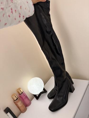 Stradivarius black thigh high - thigh,