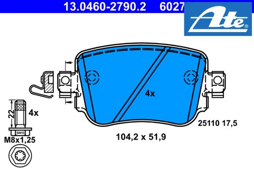 Rear brake pad set disc - brake,