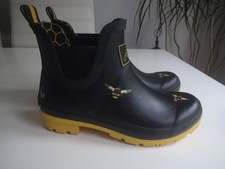 Joules wellibobs wellibob wellies size 4 UK wellington boots short black bees