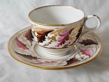 ANTIQUE HIGH REGENCY WORCESTER FLIGHT BARR & BARR TEA CUP AND SAUCER BOWL