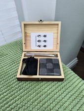 Whiskey Stones Rocks Chilling Granite 9-piece Set In Presentation Box