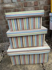 Decorative fabric storage boxes with lids