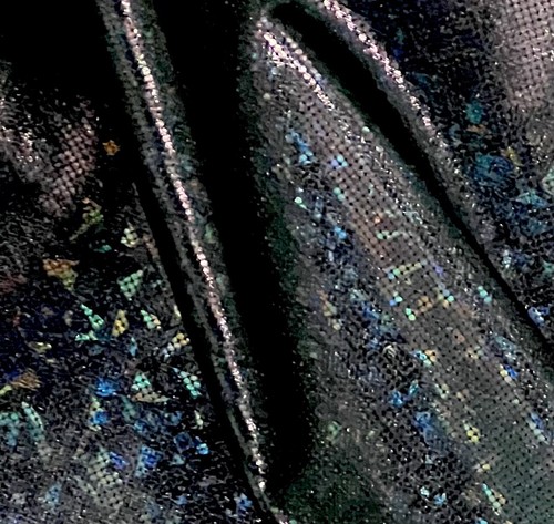Black hologram stretch spandex - black,