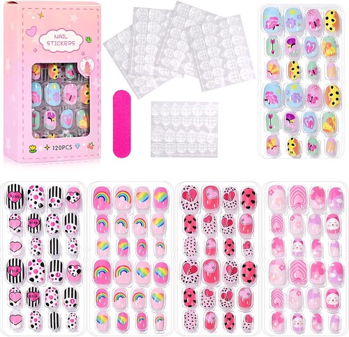 120pcs kids stick - on, nails
