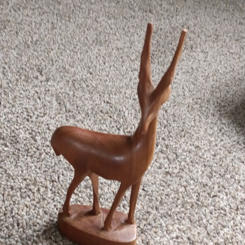 Carved wooden antelope gazelle - carved,