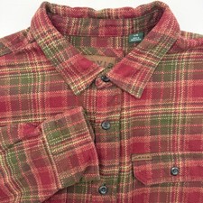 Orvis Flannel Shirt Mens L Red