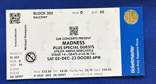 Madness ticket original - madness,