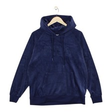 Fila Velour Hoodie Womens Size L Blue Spell Out Retro Style