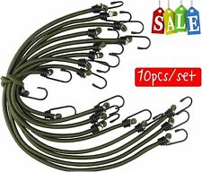 10 NEW BUNGEE STRAPS CORDS SET WITH HOOKS ELASTICATED ROPE CORD CAR BIKE LUGGAGE