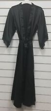 LADIES BOUX AVENUE BLACK MIDI LENGTH SATIN DRESSING GOWN UK SIZES 6-16