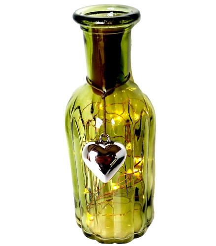 Vintage green glass bottle - vintage,