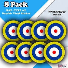 8 PACK - RAF Roundel Decals -