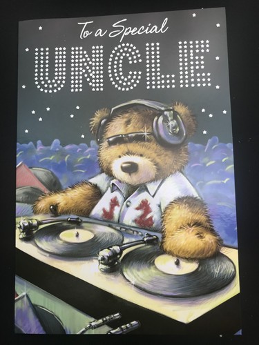Uncle birthday card cute bear - card,,