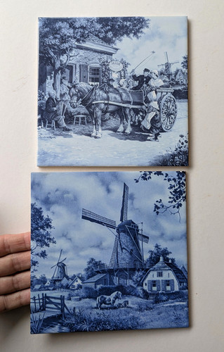 Royal mosa blue and white - royal,
