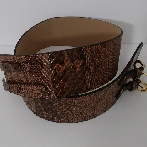 Double buckle brown snake - buckle, belt